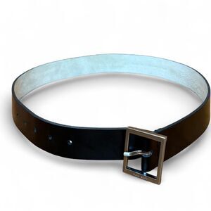 Nine West Black Genuine Leather Belt with Silver Hardware size Small